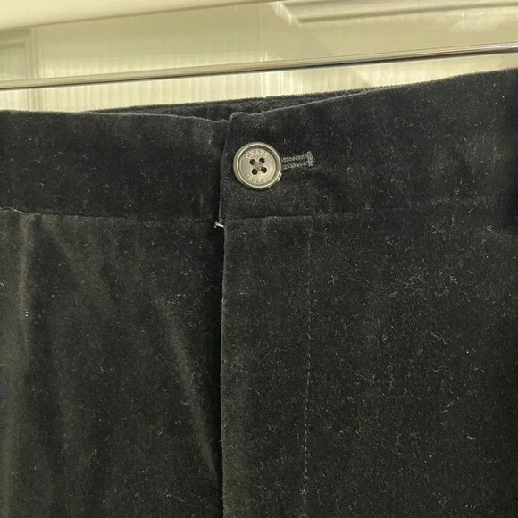 Chaps Petite Womens Pants Size 12P Black Velvet Straight Leg Casual Mid Rise - Picture 4 of 6